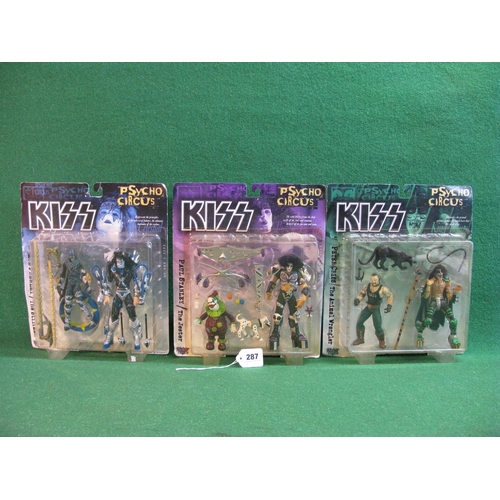 287 - Three 1990's McFarlane Toys Kiss Psycho Circus boxed sets to comprise: Ace Frehley & Stiltman, Peter... 