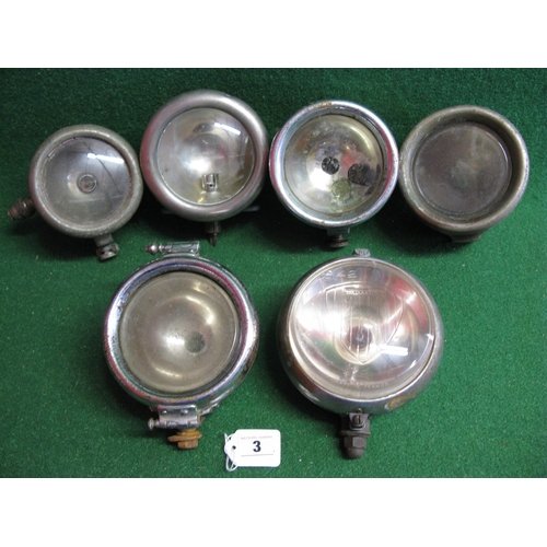 3 - Six vehicle lamps to include: CAV, Marchal, BLIC - 4.5