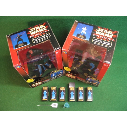 300 - Two boxed Star Wars Episode 1 Interactive Talking figures of Dark Maul and Obi-Wan Kenobi.  Made in ... 