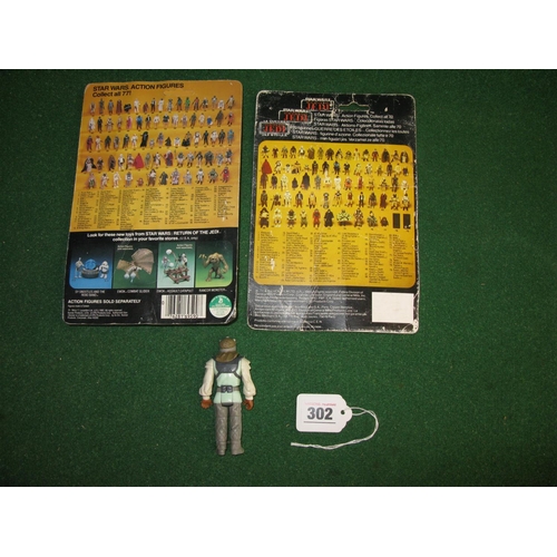 302 - Star Wars Return Of The Jedi Ree-Yees carded figure on a 77 back, card unpunched.  Bubble yellow, de... 