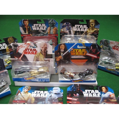 304 - Twenty four unopened Star Wars character cars, twin packs from Mattel Hot Wheels