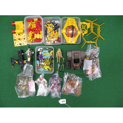 317 - Box of Britains Stargards, Thundercats, Ratar and Slythe figures together with two Action Force figu... 