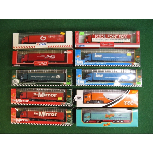 335 - Ten Corgi articulated lorries in eight different liveries, all boxed