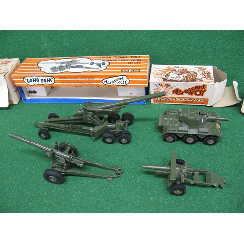 361 - Four boxed metal military models made by Crescent-England to comprise: No. 155 Long Tom Artillery Gu... 