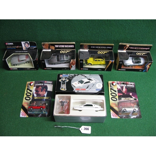 366 - Collection of Corgi diecast James Bond 007 cars from 1995, 1997, 1999 and 2001 to include: The Subme... 