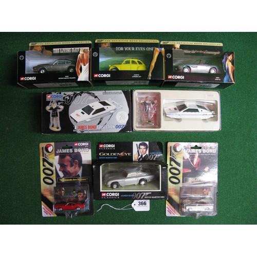 366 - Collection of Corgi diecast James Bond 007 cars from 1995, 1997, 1999 and 2001 to include: The Subme... 