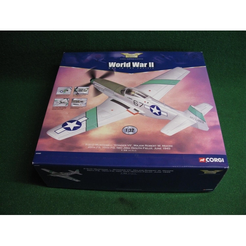 367 - Boxed Corgi diecast 1:32 scale detailed model of a P51D Mustang with stand - 14