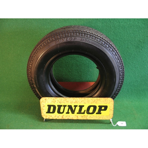 37 - Metal Dunlop Tyre display stand complete with a Dunlop D75 Crossply 520x10 new tyre - stand 15