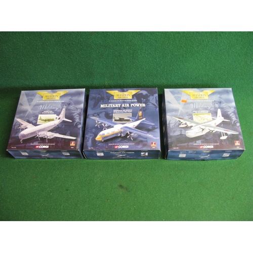 377 - Three boxed Corgi Aviation Archive (Military) 1:444 scale diecast models of a Delaware Air Guard Boe... 