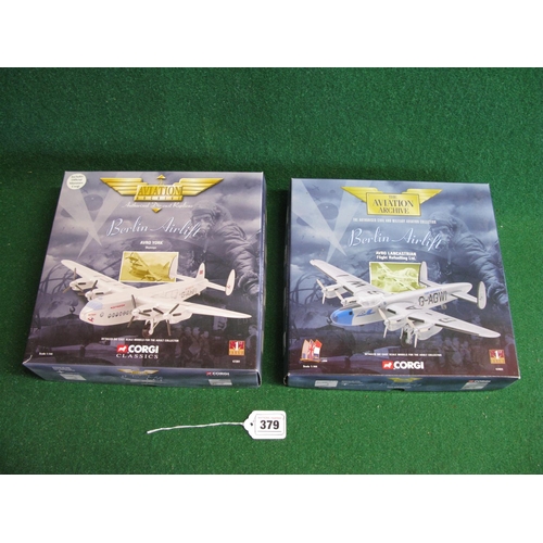 379 - Two boxed Corgi Aviation Archive (Berlin Airlift) 1:444 scale diecast models of a Skyways Avro York ... 