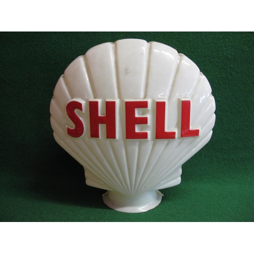 41 - Plastic Shell globe - white ground with red letters - 17