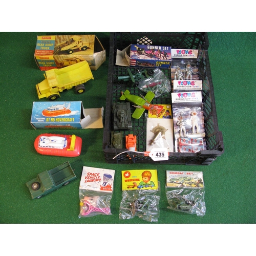 435 - Mixed vintage plastic items to include: England Merit/Randall dump truck, Hong Kong 1970's unused it... 