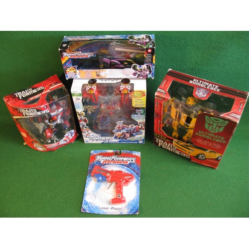 439 - Five Transformers from early 2000's, all Made In China for Hasbro, all boxed