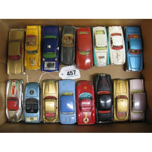 457 - Sixteen Corgi diecast cars to include: UNCLE Oldsmobile, two Aston Martin DB4 and 007 DB5 with armed... 