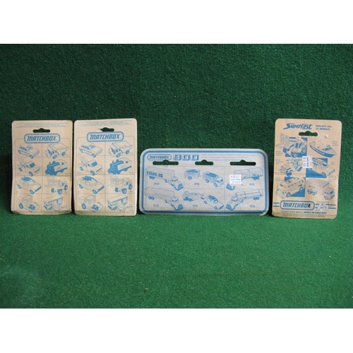 465 - Four Matchbox blister packs to comprise: No's. 8, 19, 25 and Artic Lorry TP-24