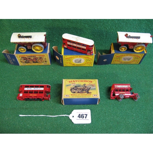 467 - Three boxed early Matchbox Models Of Yesteryear to comprise: Y3 and two Y9 together with an EMPTY Y8... 