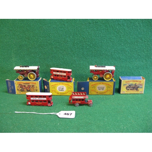 467 - Three boxed early Matchbox Models Of Yesteryear to comprise: Y3 and two Y9 together with an EMPTY Y8... 