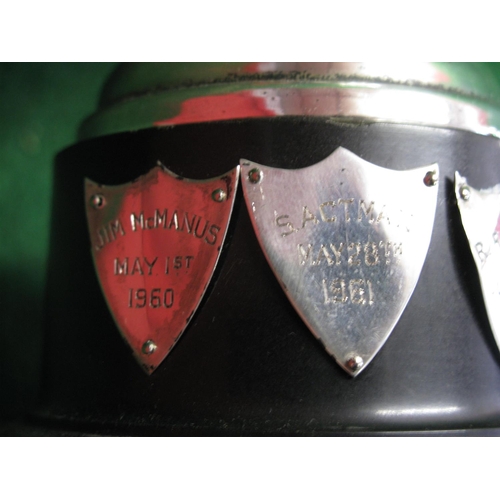 50 - Silver two handled cup trophy engraved for Austin Healey Club SCC, hallmarked for Birmingham with fi... 