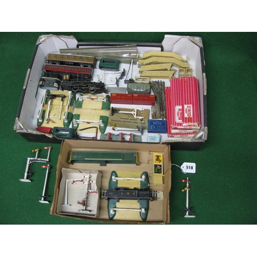 518 - Two boxes of Hornby Dublo accessories and spares to include: boxed points, signals, locomotive body ... 