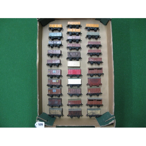 520 - Hornby Dublo: thirty open and closed wagons to include: United Glass and a Gunpowder van together wi... 