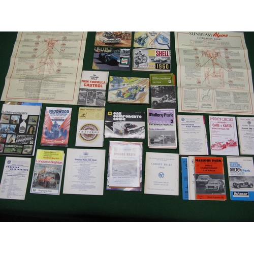 71 - Quantity of Castrol and Shell motoring achievements books, race meeting programmes etc and five Cast... 