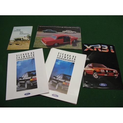 73 - Quantity of brochures for Ford Sierra Cosworth Sapphires, XR3i, Cortina, Corsair and Lotus Cortina, ... 