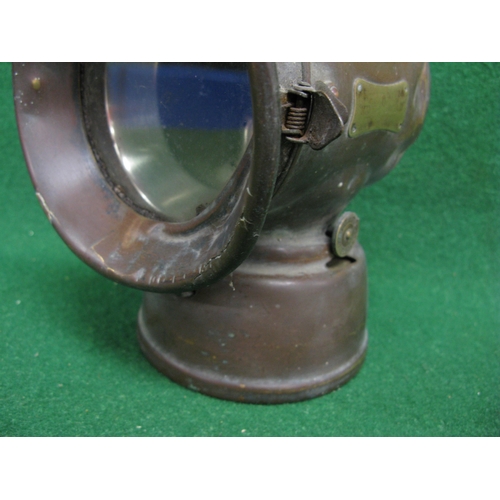 116 - King Of The Road paraffin headlamp with burner and side mounting slot.  Made by Jos Lucas Ltd, Birmi... 