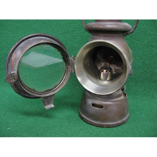 116 - King Of The Road paraffin headlamp with burner and side mounting slot.  Made by Jos Lucas Ltd, Birmi... 