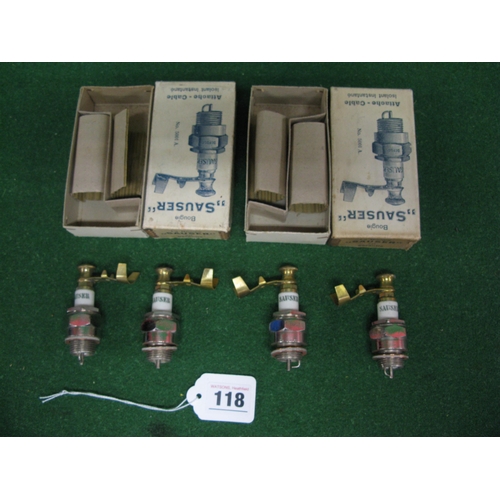 118 - Two boxed Bougie Sauser spark plug sets, each numbered 50001A and containing two unused plugs