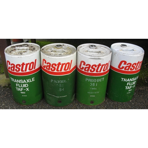 120 - Four x 5 litre cans of Castrol B373 Oil together with two x 25 litre drums of Transaxle Flued TAF-X ... 