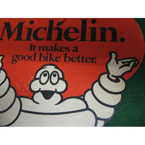 146 - Thick card sign Buy A Michelin It Makes A Good Bike Better, featuring a Bibendum - 11