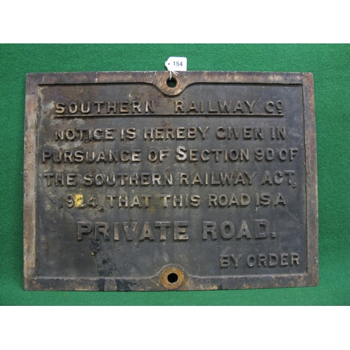 154 - Cast iron Southern Railway Co. sign Notice Is Hereby Given In Pursuance Of Section 90 Of The Souther... 