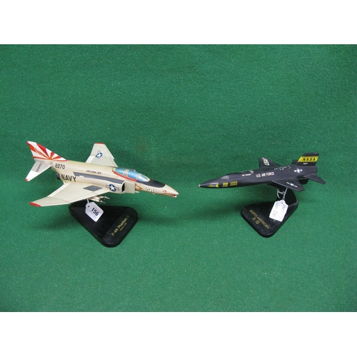 156 - Two desktop aeroplane models with stands of U.S aircraft, made by Toys & Models Corporation-Philippi... 