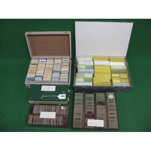 163 - Quantity of approx 800 cased slides labelled: buses, road transport, fair and trains, many slides ar... 