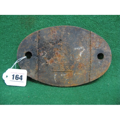 164 - British Railways cast iron locomotive shed number plate for 75G (Eastbourne) in as removed condition