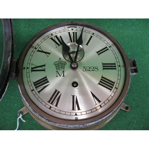 168 - World War I Kaiser Marine brass bulk head clock: 6