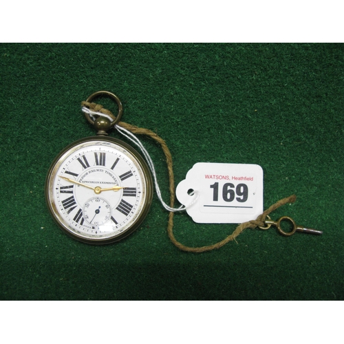 169 - Swiss made pocket watch with Superior Railway Time Keeper Specifically Examined, Roman Numerals and ... 