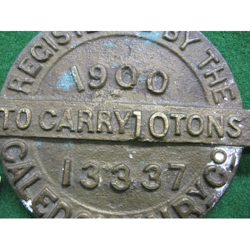 173 - Possibly bronze casting of a Caledonian Railway Co. wagon plate No. 13337 of 1900 Registered To Carr... 