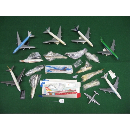 176 - Quantity of plastic snap together airliner models made and loose as sold in airports.  Airlines comp... 