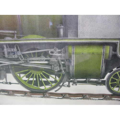 177 - Large pencil drawing of Southern Railway U Class 2-6-0 tender locomotive No. 1618 now languishing at... 