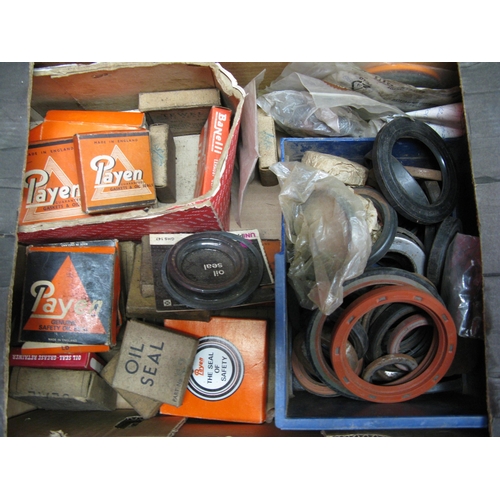 19 - Box of approx ninety oil seals for various vehicles