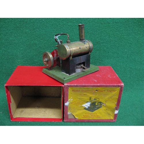 202 - Stationary steam engine made by Latimer Productions, Teddington, England, with burner - base plate 5... 