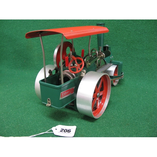 206 - Boxed Wilesco Old Smoky steam roller with burner, funnel and instructions (unsteamed)