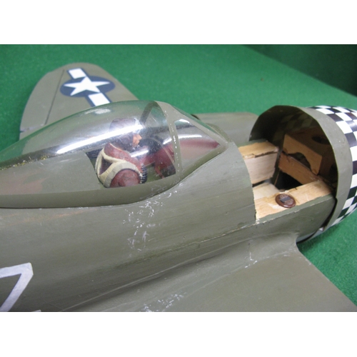 216 - Large balsa wood model of a Republican Thunderbolt with pilot (otherwise empty) - 36