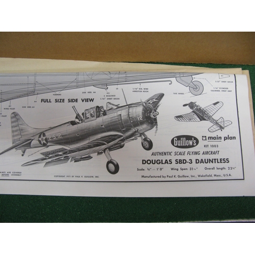 217 - Unbuilt Guillows SB03 Douglas Dauntless US Navy dive bomber.  1:16 scale Balsa wood plane (could eas... 