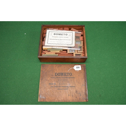 231 - Eight Rupert annuals, Dometo interlocking building parts made in Ireland in 1918, a complete boxed G... 