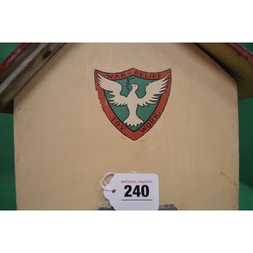 240 - Wooden Noah's Ark marked for War Relief Toy Work and featuring the Dove of Peace with twenty six pai... 