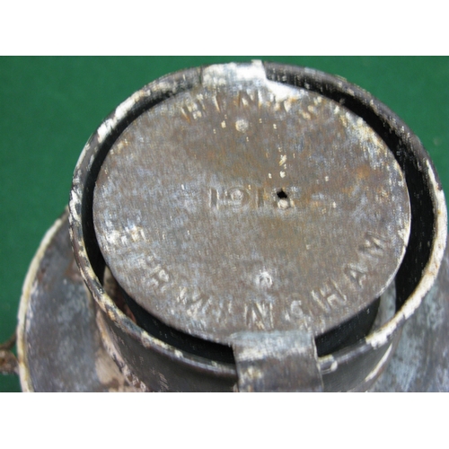 248 - WWI trench lantern with burner, embossed Hink's Birmingham 1918 on lid - 12.5