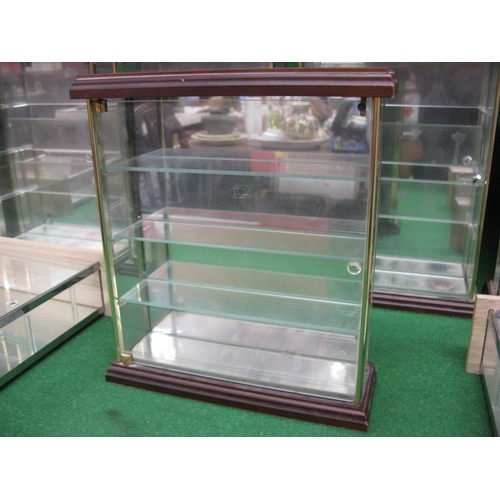 252 - Nine small display cabinets with glass sides, opening door and shelves, suitable for military figure... 