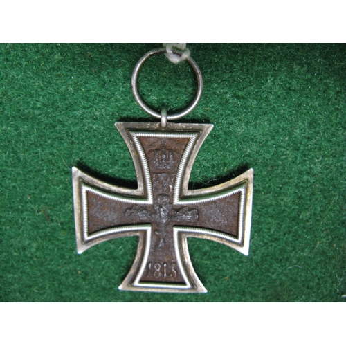 258 - WWI battlefield relic German Military Cross with Crowns, W's and 1813 & 1914 embossed on either side... 